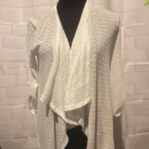 WHITE OPEN STITCH CARDIGAN​​